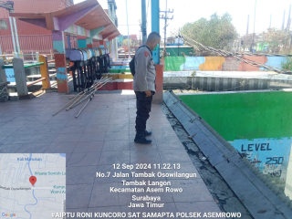 Polsek Asemrowo Laksanakan Patroli Pengecekan Ketinggian Air di Rumah Pompa Balong II