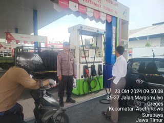 Patroli Pemantauan SPBU Margomulyo oleh Polsek Asemrowo