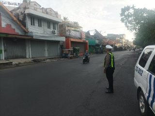 Polsek Pabean Cantikan Laksanakan Patroli Pagi di Jalan Bunguran, Antisipasi 3C dan Kemacetan