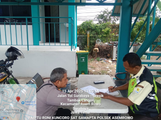 Patroli Dialogis Polsek Asemrowo di PLN Tambak Langon, Sampaikan Pesan Keamanan kepada Petugas