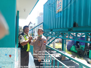 Patroli Keamanan di Pergudangan PLN Tambak Langon oleh Personel Polsek Asemrowo