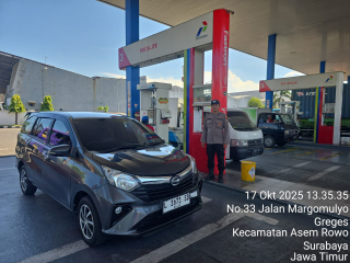 Personel Polsek Asemrowo Laksanakan Patroli Pemantauan di SPBU Margomulyo No. 33