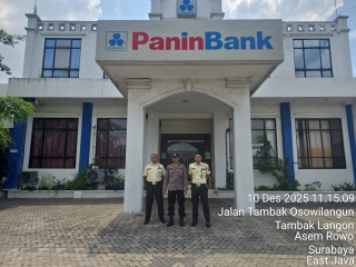 Personil Polsek Asemrowo Laksanakan Patroli Pemantauan Objek Vital Panin Bank Tambak Langon