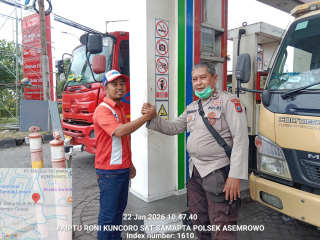 Polsek Asemrowo Intensifkan Patroli Dialogis di SPBU Tambak Langon