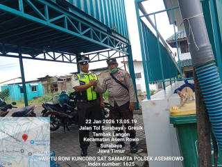 Polsek Asemrowo Laksanakan Patroli Dialogis di PLN Tambak Langon, Antisipasi Tindak Kerawanan