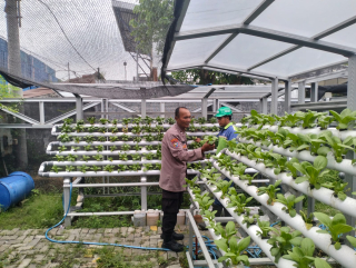 Bhabinkamtibmas Laksanakan Pembinaan Ketahanan Pangan Melalui Asistansi Pekarangan Hidroponik di Petekkan Riverside