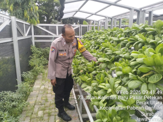 Bhabinkamtibmas Laksanakan Pembinaan Program Ketahanan Pangan Melalui Pekarangan Hidroponik di Taman Petekkan Riverside