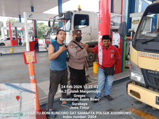 Patroli Dialogis Polsek Asemrowo Jaga Keamanan SPBU Margomulyo