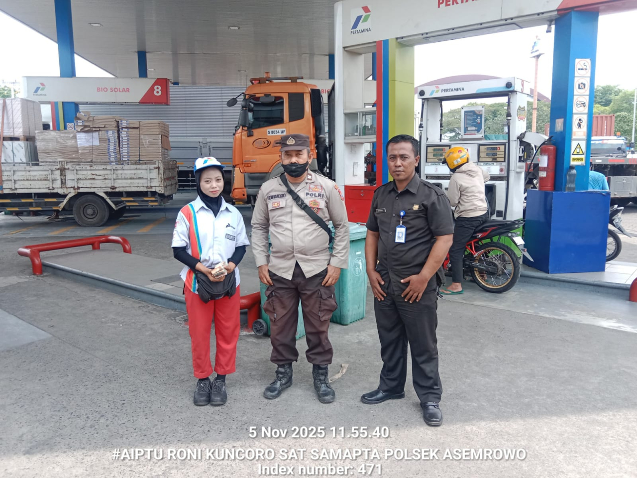 Polsek Asemrowo Laksanakan Patroli Dialogis di SPBU Margomulyo